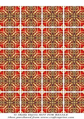 Red and Gold Baubles 2 Tea Bag Sheet