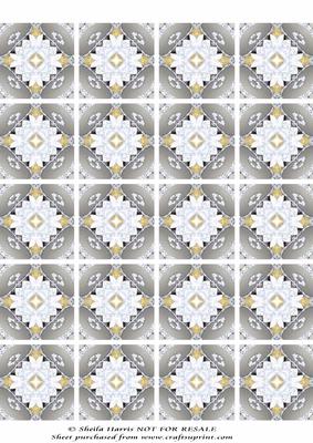 Silver and Gold Flower Tea Bag Sheet