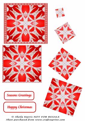 Red Snowflakes Spiral Pyramid Topper