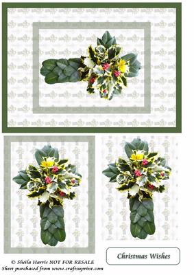 Holly Cross Card Front