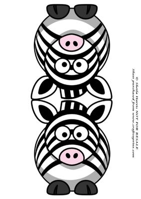 Zippy Zebra Shaped Card
