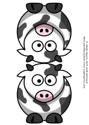 Spotty Cow Shaped Card