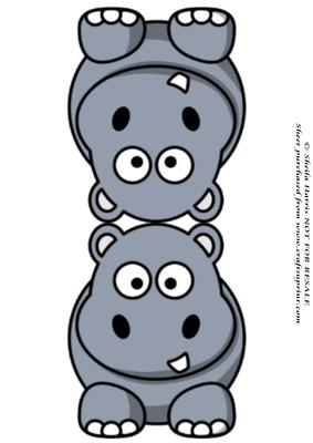 Happy Hippo Shaped Card