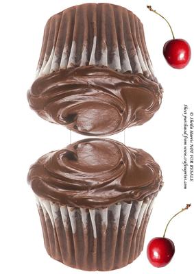 Chocolate Cupcake Shaped Card with a Wooble