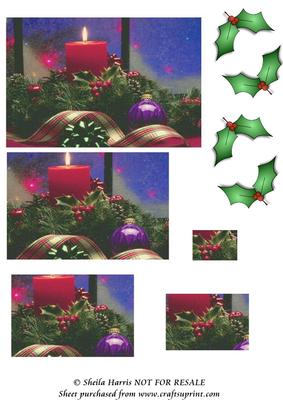 Candle and Holly Pyramid Sheet