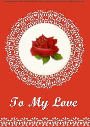A4 Rose and Lace Valentine Card Front