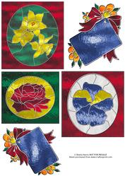 Stained Glass Floral Toppers