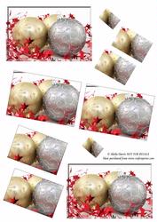 Silver and Gold Baubles Spiral Pyramid