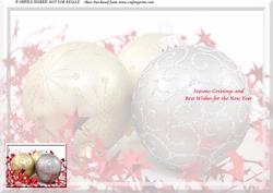 Silver and Gold Baubles for A5 Portrait Card