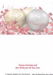 Silver and Gold Baubles for A5 Landscape Card