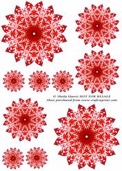Red Flower Mandala Sheet