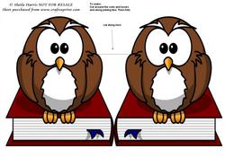Owlbook Shaped Card