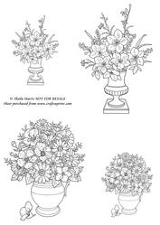 Vase of Flowers Digital Stamping Sheet