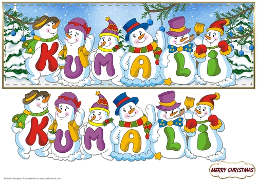 SNOWMEN NAMES LARGE DL - KUMALI