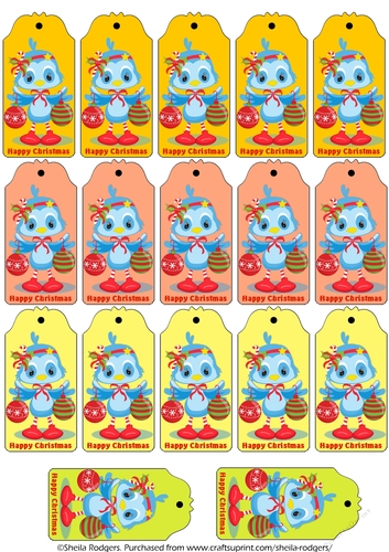 17 Christmas Bluebird Gift Tags