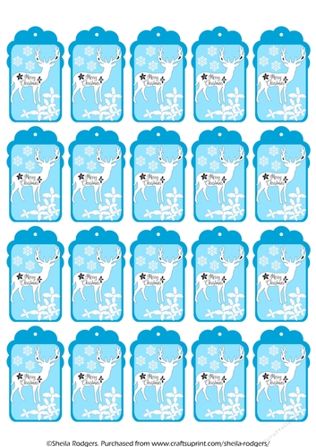 20 Christmas Stag Gift Tags 2
