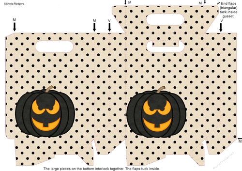Gusset Sided Gift Bag - Halloween Pumpkin 4