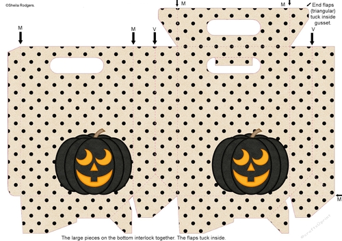 Gusset Sided Gift Bag - Halloween Pumpkin 5