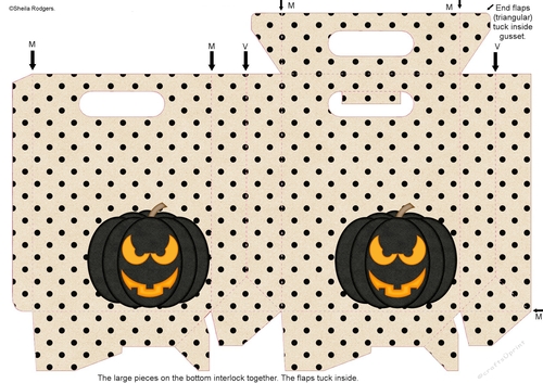 Gusset Sided Gift Bag - Halloween Pumpkin 6