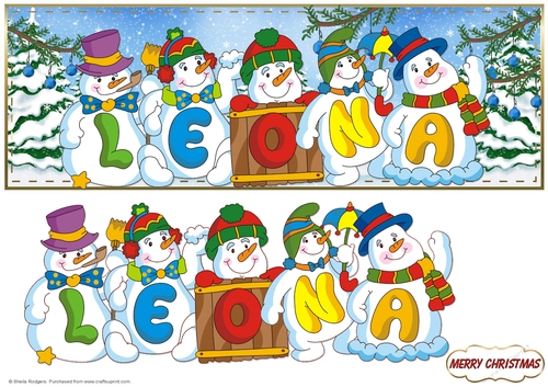 SNOWMEN NAMES LARGE DL - LEONA
