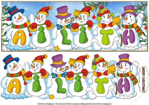 SNOWMEN NAMES LARGE DL - AILITH