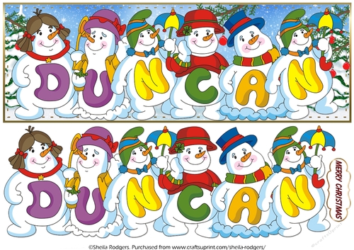 SNOWMEN NAMES LARGE DL - DUNCAN