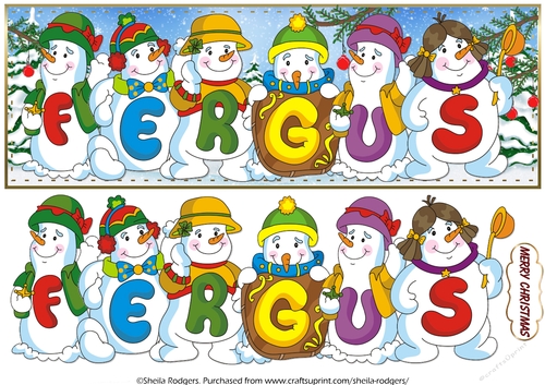 SNOWMEN NAMES LARGE DL - FERGUS
