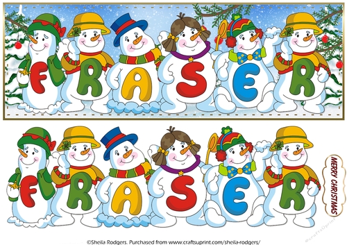 SNOWMEN NAMES LARGE DL - FRASER