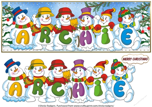 SNOWMEN NAMES LARGE DL - ARCHIE