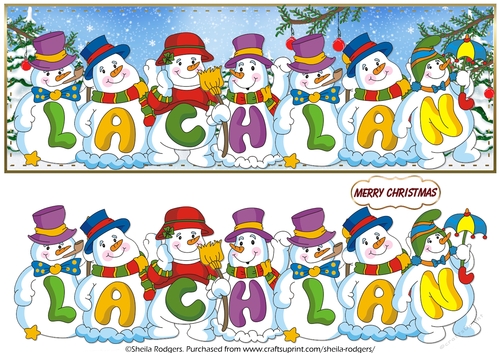 SNOWMEN NAMES LARGE DL - LACHLAN