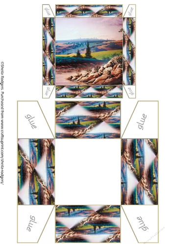 Gift Box - Hand Painted Country Landscape