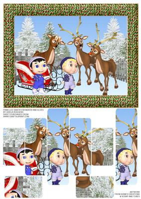 Panelled Santa's Reindeer and Elves