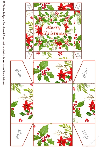 Gift Box - Christmas Poinsettia Wreath