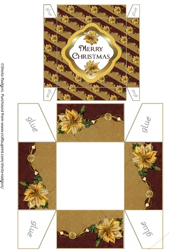GIFT BOX - CHRISTMAS GOLDEN POINSETTIA