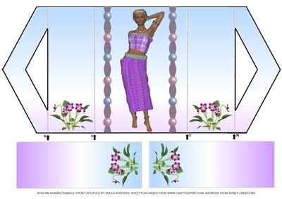 African Woman Triangle Front Gatefold