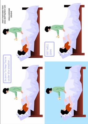 Woman in Bed Get Well Soon