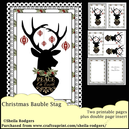 A5 Christmas Bauble Stag