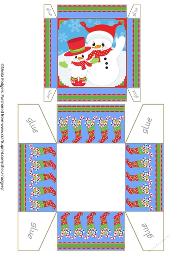 GIFT BOX - WAVING SNOWMEN