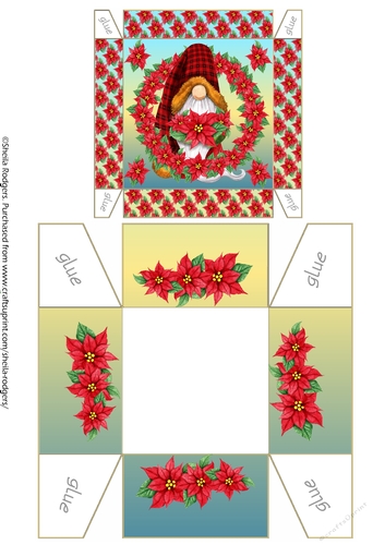 GIFT BOX - POINSETTIA GNOME 1