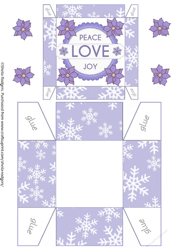 GIFT BOX - PURPLE POINSETTIAS