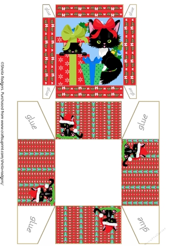 GIFT BOX - CHRISTMAS BLACK CATS