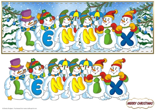 SNOWMEN NAMES LARGE DL - LENNIX