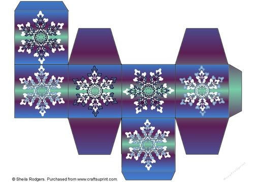ALL IN ONE GIFT BOX - SNOWFLAKES ON BLUE