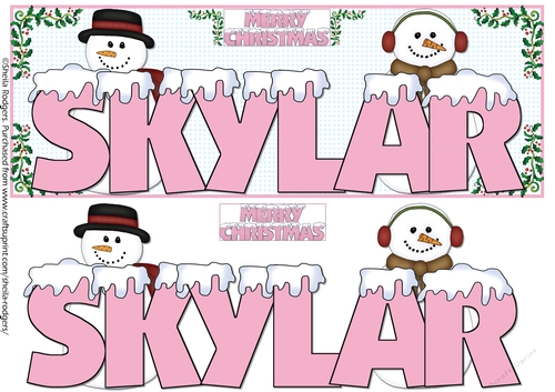 SNOW CAPPED NAMES - SKYLAR PINK