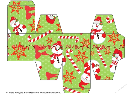 ALL IN ONE GIFT BOX - SNOWMEN AND CANDYCANES