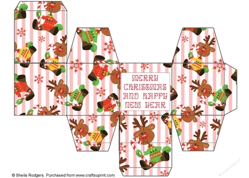 All In One Gift Box - Cute Reindeers
