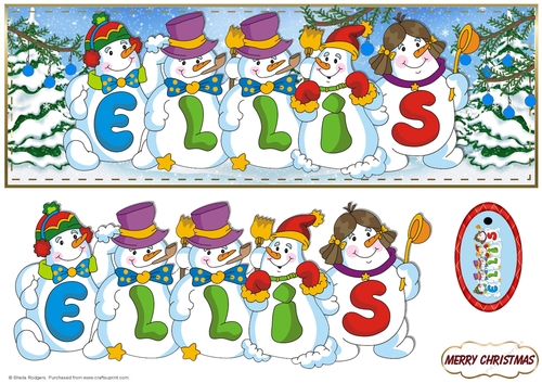 SNOWMEN NAMES LARGE DL - ELLIS