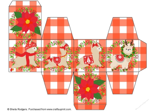 All In One Gift Box - Christmas Llamas