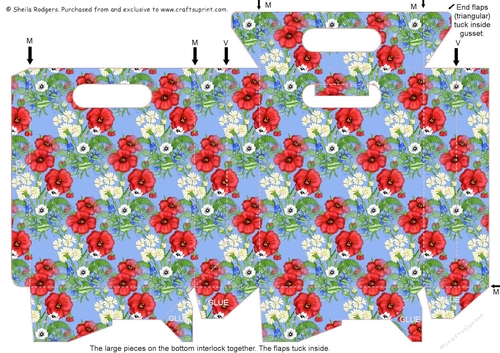 Gusset Sided Gift Bag - Wild Flowers