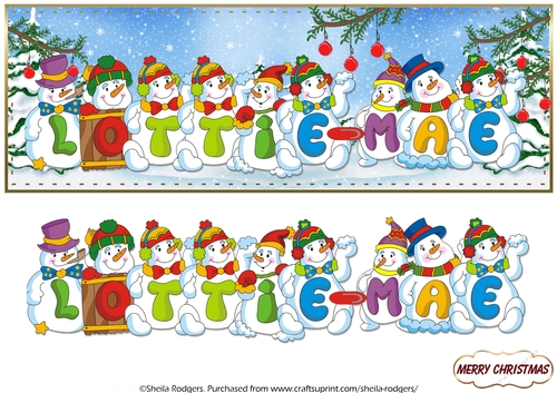 SNOWMEN NAMES LARGE DL - LOTTIE-MAE
